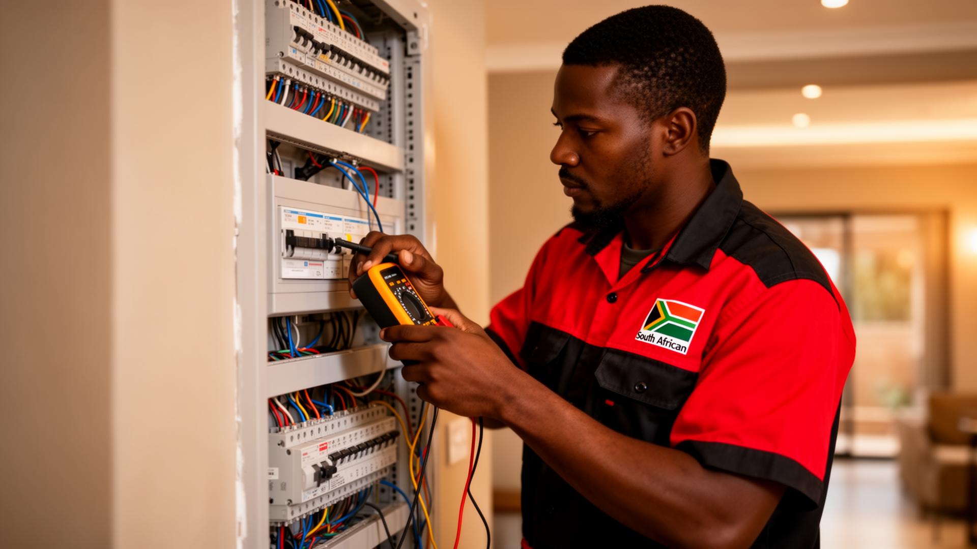Promation SA electrician working on a residential DB board in a Pretoria home